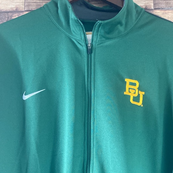 Mens EUC Nike 2XL Green Zip Up Light Baylor University Jacket - Picture 2 of 9